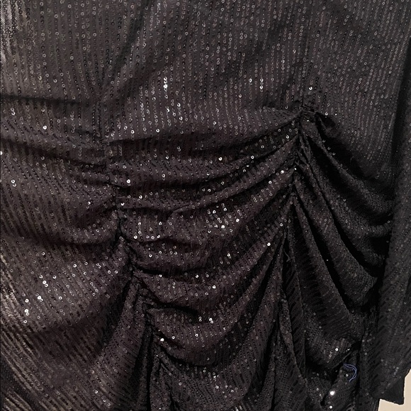 Fashion Nova Black Sequin NWT Mini Dress w/ cape sleeves - Picture 11 of 13